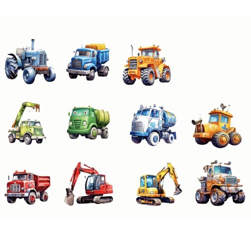 Wandsticker Bagger Fahrzeuge Set, 2 Stück Wandsticker mit Baumaschinen,Wandtattoo Kinderzimmer Junge Fahrzeuge Traktor Wandaufkleber Auto Bagger Wandsticker Junge von Mmgoqqt