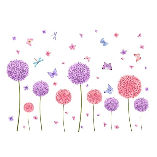 Wandtattoo Wandsticker Kinderzimmer, 2 Stück Pflanzen Blumen Wandaufkleber Für Wohnzimmer Babyzimmer Küche Fenster Tür Wanddeko,Für Kinderzimmer Dekorative Aufkleber von Mmgoqqt