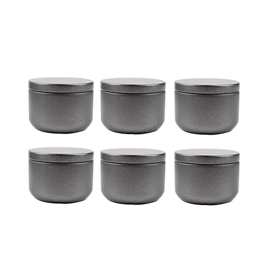 Mnixy 20 Stück leere kleine runde Weißblech-Behälter, Kerzengläser, mit Deckel für Süßigkeiten-Geschenk, DIY-Kerzenherstellung, Tee, Kaffee und Basteln (dunkelgrau) von Mnixy