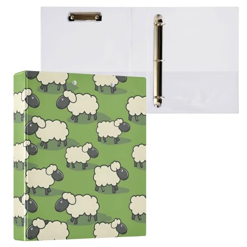 Aktenordner mit 3 Ringen, Cartoon-Motiv "Little Sheep", für 200 Blatt, Aktenaufbewahrung für Damen, Herren, Schule, Bürobedarf von Mnsruu