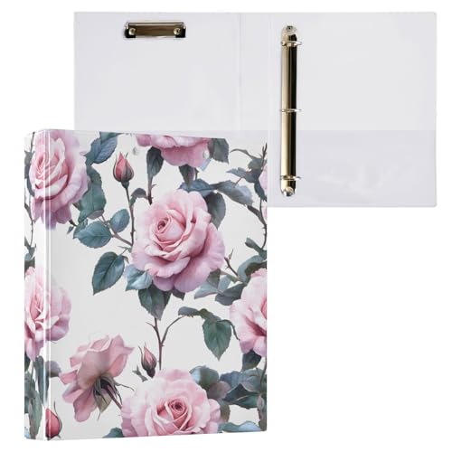 Aktenordner mit 3 Ringen, Rosenblüte, flaches Muster, für 200 Blatt, Aktenaufbewahrung für Damen, Herren, Schule, Bürobedarf Aktenordner mit 3 Ringen, Rosenblüte, flaches Muster, für 200 Blatt, Aktenaufbewahrung für Damen, Herren, Schule, Bürobedarf von Mnsruu