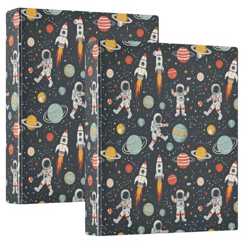 Astronaut Space Planet Rocket 3 D-Ringbuch A4 2 Pack mit 200 Blatt für Kinder Schulbedarf Damen Herren Büro Astronaut Space Planet Rocket 3 D-Ringbuch A4 2 Pack mit 200 Blatt für Kinder Schulbedarf Damen Herren Büro von Mnsruu