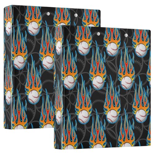 Baseball-Flammen schwarz 3 D-Ringbuch A4 2 Pack mit 200 Blatt für Kinder Schulbedarf Damen Herren Büro Baseball-Flammen schwarz 3 D-Ringbuch A4 2 Pack mit 200 Blatt für Kinder Schulbedarf Damen Herren Büro von Mnsruu