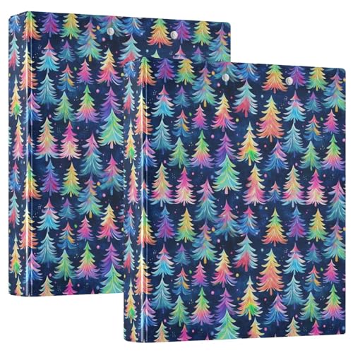 Bunte Weihnachtsbäume, Schnee, 3 D-Ringordner, A4, 2 Stück mit 200 Blatt, für Kinder, Schulbedarf, Damen, Herren, Büro Bunte Weihnachtsbäume, Schnee, 3 D-Ringordner, A4, 2 Stück mit 200 Blatt, für Kinder, Schulbedarf, Damen, Herren, Büro von Mnsruu