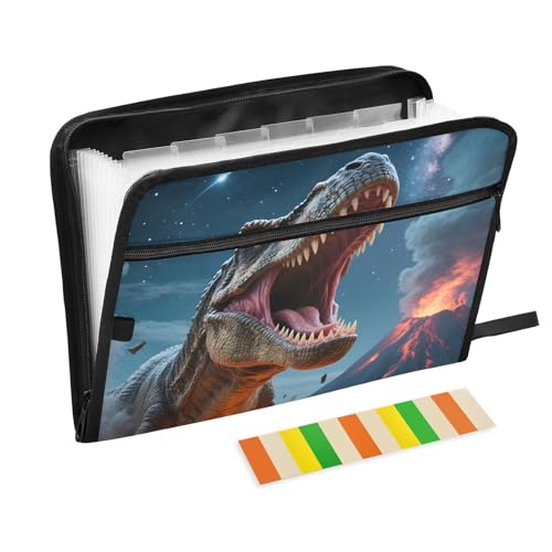 Dinosaur Roar Fächermappe mit 13 Fächern, Fächermappe mit Vordertasche, tragbare Business-Aktenaufbewahrung, Dokumenten-Organizer, Ordner mit Reißverschluss Dinosaur Roar Fächermappe mit 13 Fächern, Fächermappe mit Vordertasche, tragbare Business-Aktenaufbewahrung, Dokumenten-Organizer, Ordner mit Reißverschluss von Mnsruu