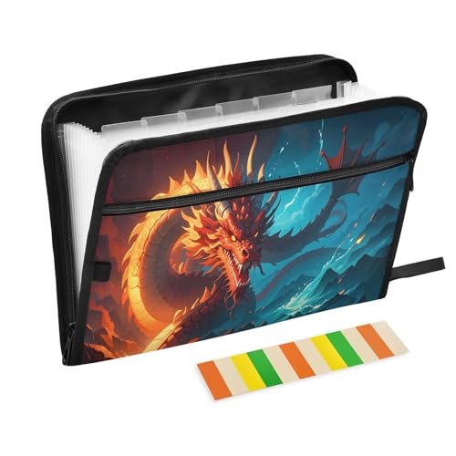 Dragon Water and Fire Anime Aktenordner mit 13 Fächern, Fächermappe mit Vordertasche, tragbare Business-Dateiaufbewahrung, Dokumenten-Organizer, Ordner mit Reißverschluss Dragon Water and Fire Anime Aktenordner mit 13 Fächern, Fächermappe mit Vordertasche, tragbare Business-Dateiaufbewahrung, Dokumenten-Organizer, Ordner mit Reißverschluss von Mnsruu