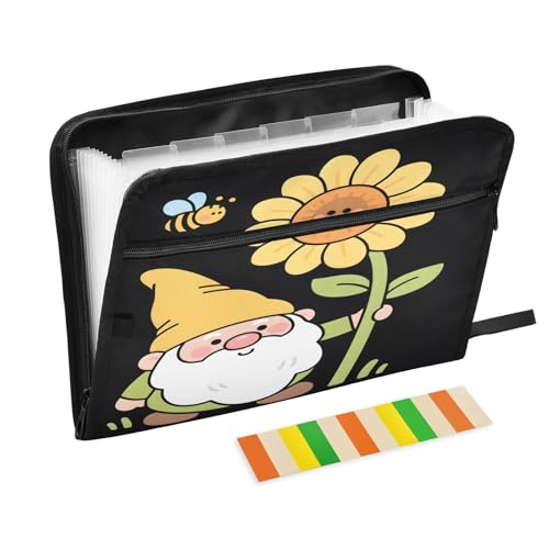 Fächermappe mit Sonnenblumenzwerg, 13 Fächern, Fächermappe mit Vordertasche, tragbar, Business-Aktenaufbewahrung, Dokumenten-Organizer, Ordner mit Reißverschluss Fächermappe mit Sonnenblumenzwerg, 13 Fächern, Fächermappe mit Vordertasche, tragbar, Business-Aktenaufbewahrung, Dokumenten-Organizer, Ordner mit Reißverschluss von Mnsruu