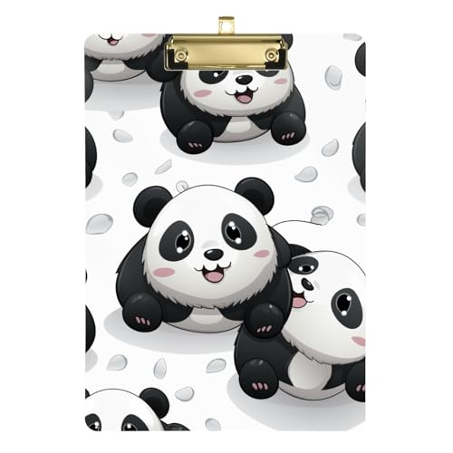 Happy Pandas Acryl-Klemmbrett mit Metallclip, Standard-A4-Größe, 31,8 x 22,9 cm, Klemmbretter für Krankenschwestern, Studenten, Lehrer, Frauen, Männer, Klassenzimmer, Büro von Mnsruu