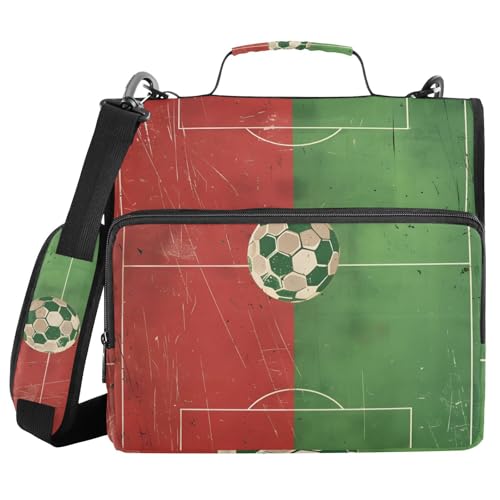 Ordner mit 3 Ringen und Reißverschluss, mit Schultergurt, Fußball-Operationstafel, Fächermappe mit mehreren Taschen Ordner mit 3 Ringen und Reißverschluss, mit Schultergurt, Fußball-Operationstafel, Fächermappe mit mehreren Taschen von Mnsruu