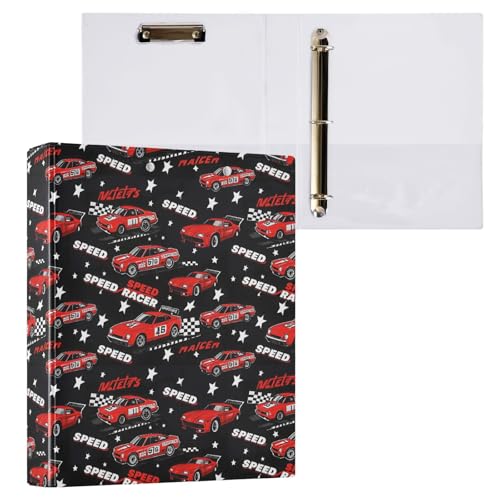 Red Race Car 3 D-Ringbuch, A4, 1 Packung mit 200 Blatt, für Kinder, Schulbedarf, Damen, Herren, Büro Red Race Car 3 D-Ringbuch, A4, 1 Packung mit 200 Blatt, für Kinder, Schulbedarf, Damen, Herren, Büro von Mnsruu