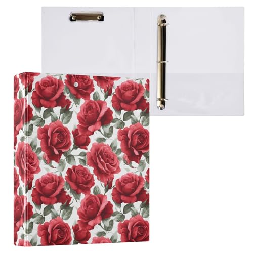 Red Roses 3 D-Ringbuch, A4, 1 Packung mit 200 Blatt, für Kinder, Schulbedarf, Damen, Herren, Büro Red Roses 3 D-Ringbuch, A4, 1 Packung mit 200 Blatt, für Kinder, Schulbedarf, Damen, Herren, Büro von Mnsruu