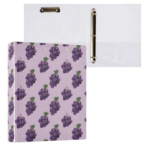 Ringbuch mit 3 D-Ringen, Traubenmuster, A4, 1 Packung mit 200 Blatt, für Kinder, Schulbedarf, Damen, Herren, Büro Ringbuch mit 3 D-Ringen, Traubenmuster, A4, 1 Packung mit 200 Blatt, für Kinder, Schulbedarf, Damen, Herren, Büro von Mnsruu