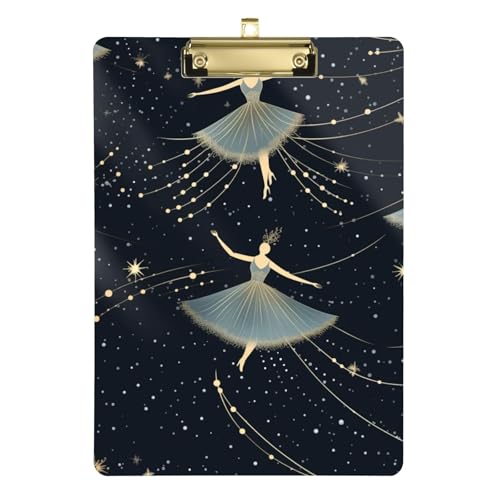 Schönes Ballerina-Acryl-Klemmbrett mit Metallclip, Standard-A4-Größe, 31,8 x 22,9 cm, Klemmbretter für Krankenschwestern, Studenten, Lehrer, Frauen, Männer, Klassenzimmer, Büro von Mnsruu