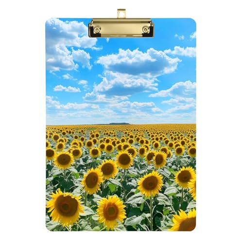 Sunny Day Sonnenblumen-Acryl-Klemmbrett mit Metallclip, Standard-A4-Größe, 31,8 x 22,9 cm, Klemmbretter für Krankenschwestern, Studenten, Lehrer, Frauen, Männer, Klassenzimmer, Büro von Mnsruu