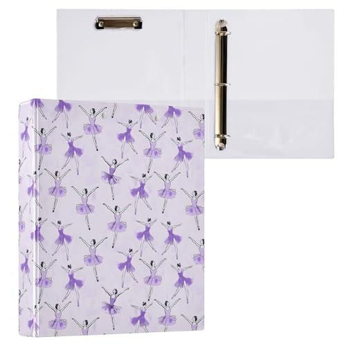 Violettes Ballett-Tänzer-Muster, 3 D-Ringbuch, A4, 1 Packung mit 200 Blatt, für Kinder, Schulbedarf, Damen, Herren, Büro Violettes Ballett-Tänzer-Muster, 3 D-Ringbuch, A4, 1 Packung mit 200 Blatt, für Kinder, Schulbedarf, Damen, Herren, Büro von Mnsruu