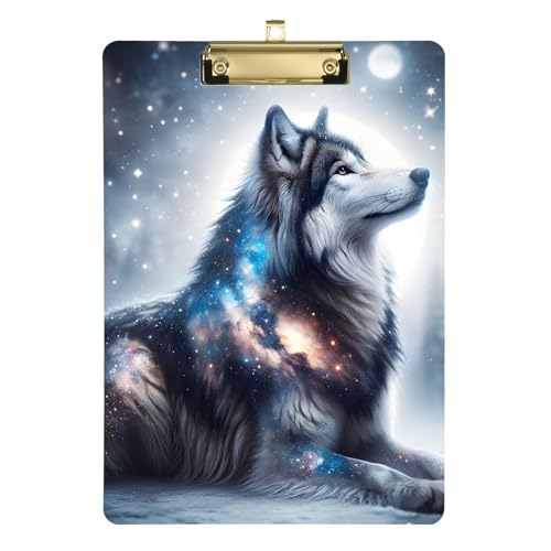 Wolf Acryl-Klemmbrett mit Metallclip, Standard-A4-Größe, 31,8 x 22,9 cm, Klemmbretter für Krankenschwestern, Studenten, Lehrer, Frauen, Männer, Klassenzimmer, Büro von Mnsruu