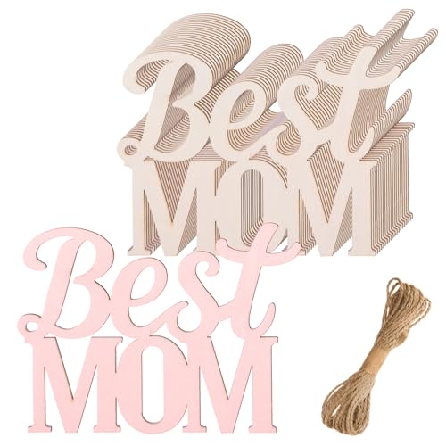 48 Stück "Best Mom" unlackierte Holzbastelarbeiten von MoDooris