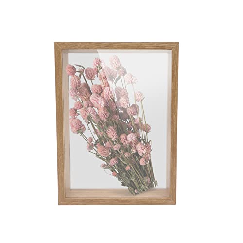 MoYouno 3D Bilderrahmen, Holz Objektrahmen,3D Shadow Box-für Objekt bis 3cm, getrocknete BlumenProbenrahmen,für Medaille, Blume, Heimdekoration, Erinnerungsstücke (braun) von MoYouno