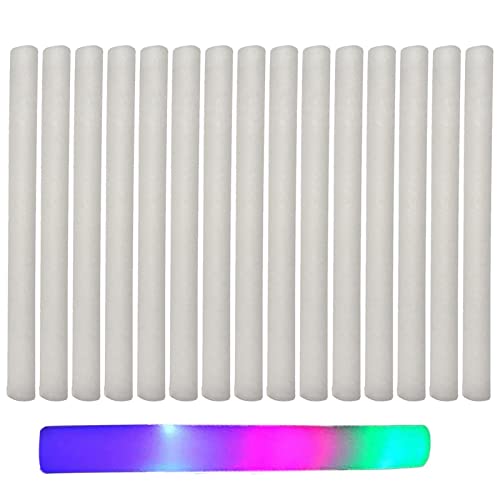 15 Stück Leuchtstab Blinkstäbe 48c Schaumstoff Knicklichter LED Partystick mit 3 Blinkmodi, Schaumstoffstab Partystab die im Dunkeln leuchten für Hochzeit, Karneval, Konzert, Camp Partyzubehör von Moageme