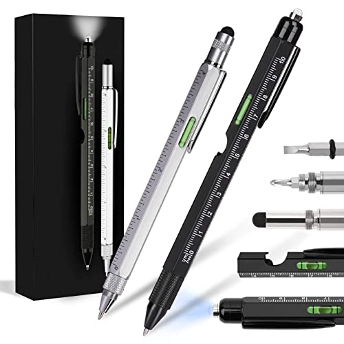 Geschenke Für Männer, 10 In 1 Multi Tool Stift Mehrzweck-Stift Mit LED Licht, Multifunktions Kugelschreiber Vatertagsgeschenk Personalisierte Geburtstagsgeschenk Gadgets Männe von Moageme