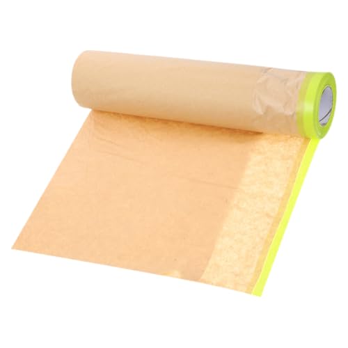 Mobestech 1 Rolle Abdeckpapier Klebeband Zum Lackieren Lackschutzfolie Fingermalpapier Farbspritzschutz Bodenpapier Zum Streichen Bodenschutz Lackieren Hausanstrichzubehör Khaki Kraftpapier von Mobestech