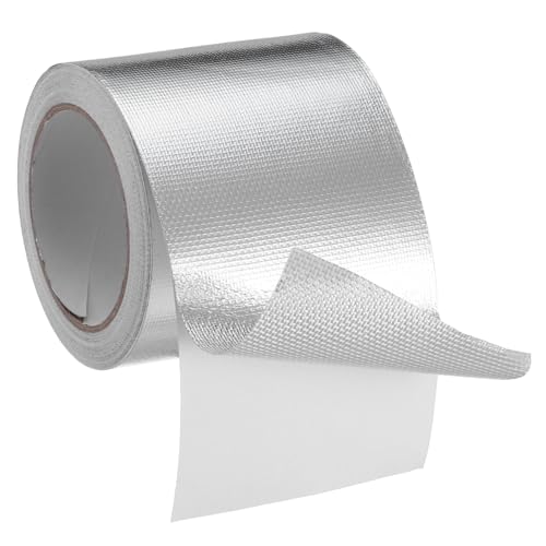 Mobestech 1 Rolle Glasfasergewebe-aluminiumfolienband Klebeband Aus Aluminium Reparaturband Für Planen Schalldämmendes Klebeband Band Mit Hoher Hitze Kanaldichtung Heizband Für Rohre Silver von Mobestech