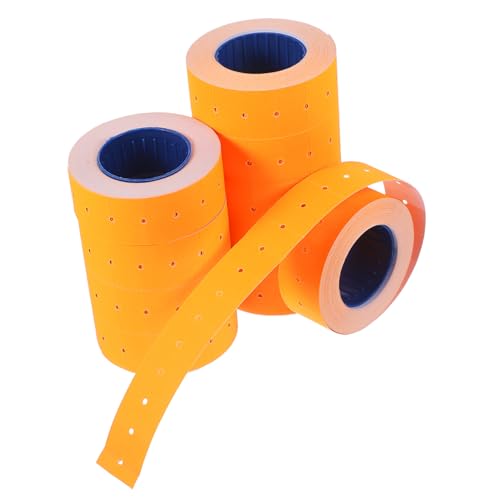 Mobestech 1 Rolle Preisschildpapier Fan-shop Etiketten Klebrig Aufkleber Preisschilder Für Waren Selbstklebendes Leeres Preisschild Klebeetikett Selbstklebendes Preisschild Orange von Mobestech