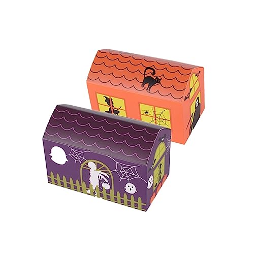 Mobestech 20St Halloween Lebensmittelbehälter Sarg behandeln Boxen Keksornament Kürbiseimer Bonbonhalter mit Geistermuster Zubehör Süßigkeiten Box Partybedarf Geschenkbox von Mobestech