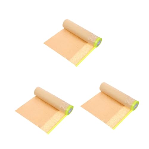 Mobestech 3 Rollen Abdeckpapier Malerpapier Bodenpapier Zum Streichen Auto-klebeband Klebepapier Bemalen Auto Klebeband Zeichenband Künstlerband Lackschutzfolie Khaki Kraftpapier von Mobestech