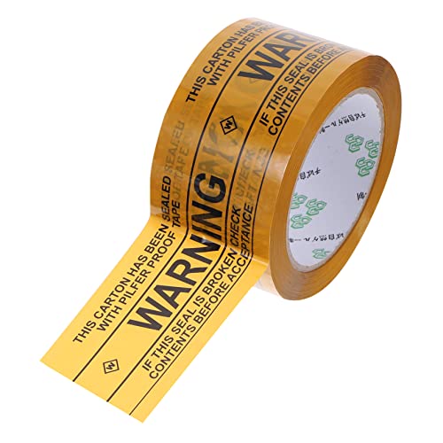 Mobestech 4 Rollen Klebepapier packing tape paketband Packband mit Warnslogan caution tape packetkleband Schicht Klebeband Ring Fallen Ghibli Wickelbänder Warnbänder verpacken hoch Yellow von Mobestech