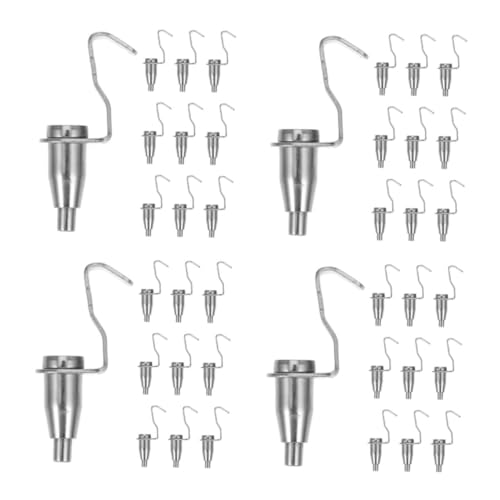 Mobestech 4 Sätze 4 Sets Drahtseil Hebehaken Kleiderständer Kleiderbügel Staffelei Display Aufhängerhaken Metall Display Haken Kleiderbügelsystem Zubehör Verstellbare 10 Stück * 4 von Mobestech