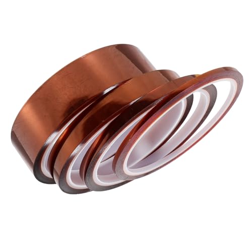 Mobestech 4 Stück Wärmeband glasfaserkabel fiber optic cable heat resistant tape hitzebeständiger klebeband hitzebeständiges Klebeband Hochtemperaturband zum Abdecken Brown von Mobestech