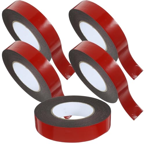 Mobestech 5 Rollen Doppelseitiges Klebeband aus Schaumstoff Klebestreifen doppelseitiges Schaumklebeband klebeband doppelseitig double sided tape Band für Auto Klebeband fürs Auto Black von Mobestech