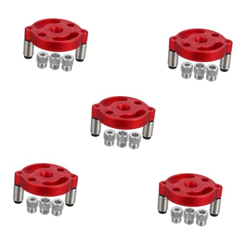 Mobestech 5 Sätze Bohrwerkzeuge Für Die Holzbearbeitung Ortungsgerät Für Holzbearbeitungsbohrer Bohrersuchgerät Für Die Holzbearbeitung Bohrloch-locator Dübellehre Aluminiumlegierung Rot von Mobestech