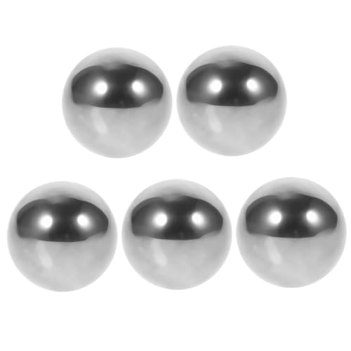 Mobestech 5 Stück 1 Lager Stahlkugel Kaugummiballmaschine Fußball Stahl Ball Kugellager Torqueball stahlkugeln Kohlenstoffstahlkugel Fahrrad Lagerkugeln Lagerkugel aus Stahl Silver von Mobestech