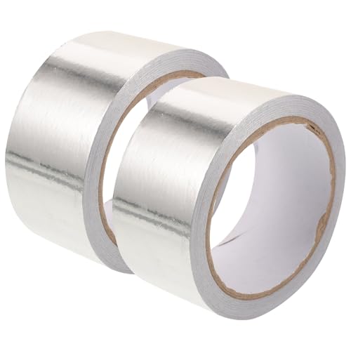 Mobestech Doppelseitiges Klebeband Extra Stark 2 Rollen Silbernes Aluminiumfolien Aluminiumfolienband Zur Reparatur Von Robustem Isolierband Metallband Aluminiumfolienband Zur Metallreparatur von Mobestech