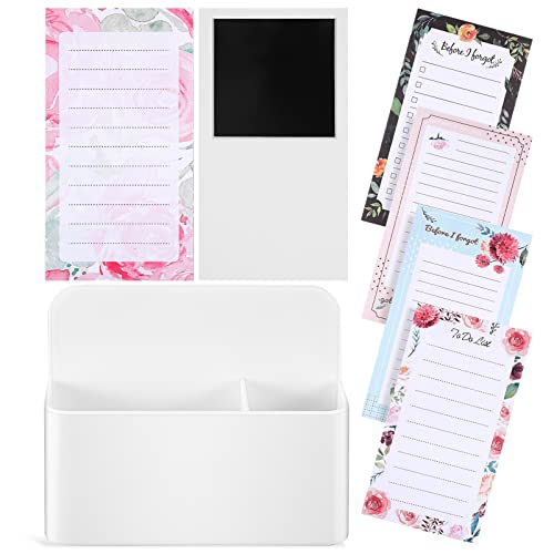 Mobestech Magnetische Notizblöcke Für Kühlschrank Magnetrückseite Floral to-Do-Liste Einkaufsliste Rezepte Notizblock Mit Stifthalter Für Zuhause Küche Büro von Mobestech