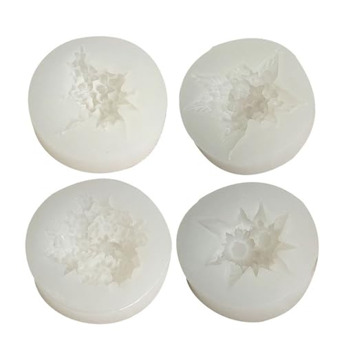 4pcs Blumen Silikonformen Für Epoxidharz Handgefertigtes Kerzenseife 3D Fondant Silikonformen Für Schokoladenbacken von Mocoocouture