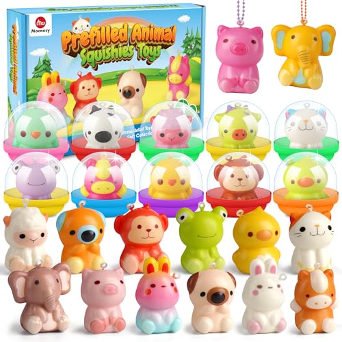 Mocoosy 24pcs Partytütenfüller für Kinderpartygeschenke, tierische Squishy-Quetschspielzeuge für Kinder Jungen Mädchen Geburtstag Pinata-Stuffer Stress Zappelspielzeuge für Kinder Geschenk Spiel preis von Mocoosy