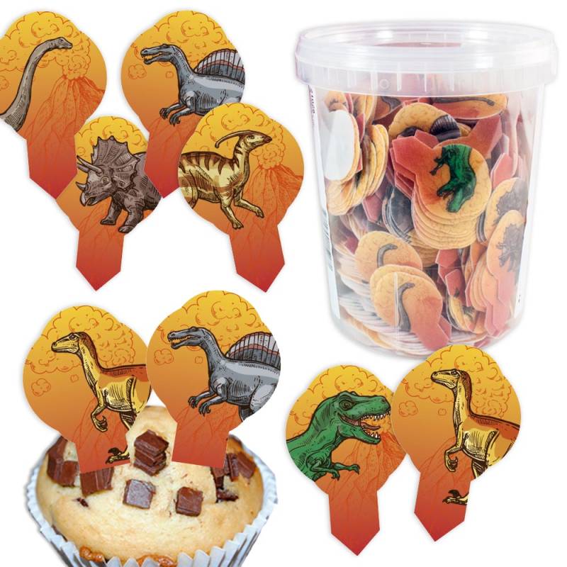 Großpack Dinosaurier Dekopicker, Esspapier Oblate, 600 Stk. von Modecor