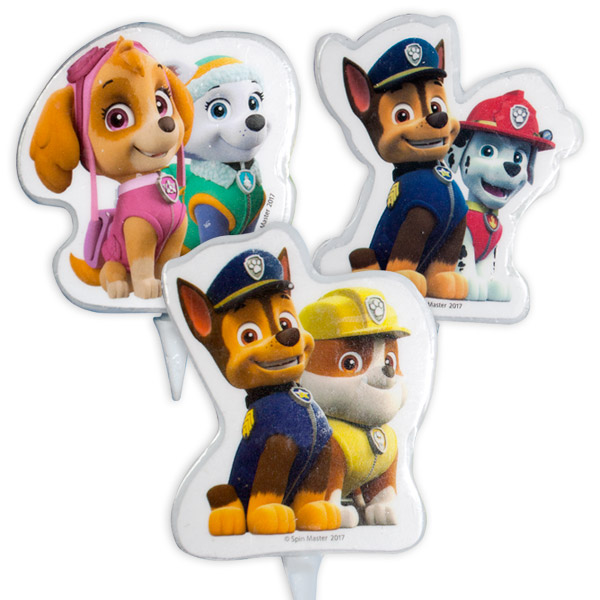 Paw Patrol Tortenkerze mit Einstecker, 1 Stück, 7cm von Modecor