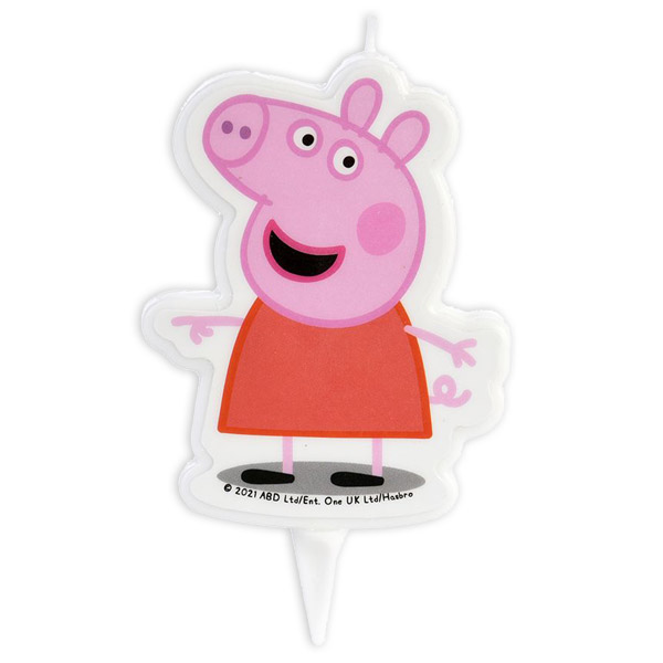 Peppa Pig Tortenkerze mit Einstecker, 7,5cm x 6cm von Modecor