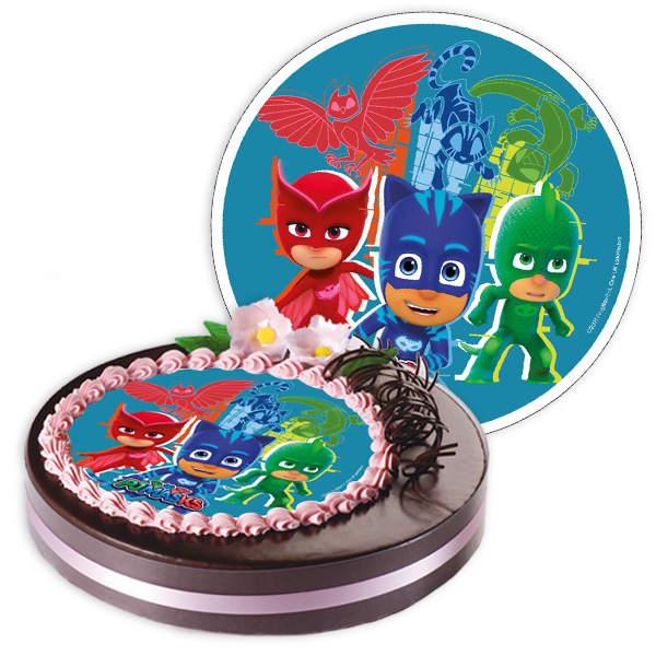 Tortenauflage PJ Masks, 1 Stück, Oblate, 21cm von Modecor