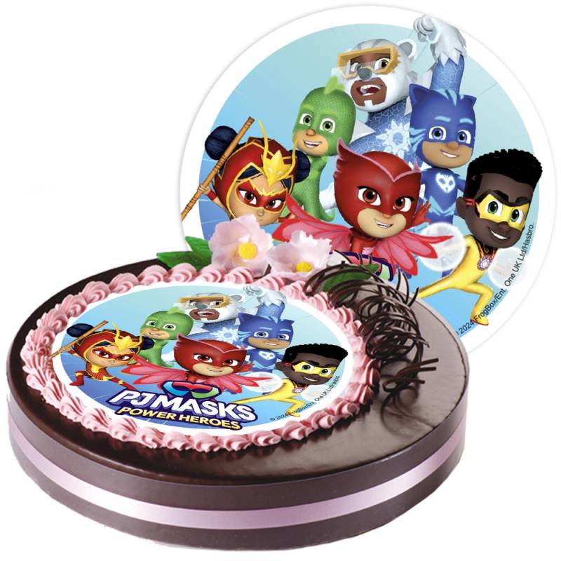 Tortenaufleger PJ Masks Power Heroes, 1 Stück, Oblate, Ø 21cm von Modecor