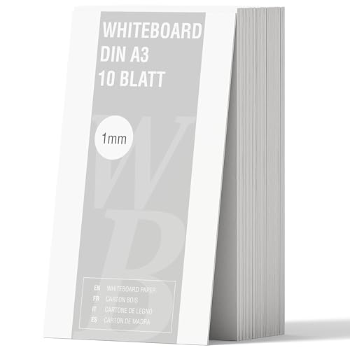 10Stk. Whiteboard Pappe DIN A3 | 1mm Stärke | weiß durchgefärbt | Modellbauwerk® | für Modellbau und Bastelarbeiten | Architektur | Studium | Material | Diorama |Kreativ sein von Modellbauwerk