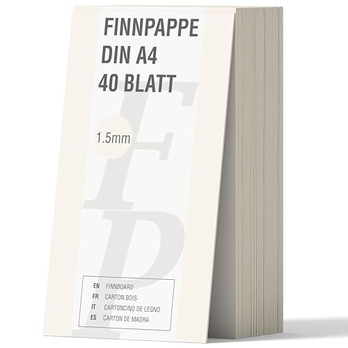 40 Blatt Finnpappe DIN A4 | 1,5mm Stärke | Modellbauwerk® | für Modellbau und Basteln | Architektur | Studium | Material | Diorama | finnische Holzpappe | Skanpappe | Scrapbook | Karton | Kreativ sein von Modellbauwerk