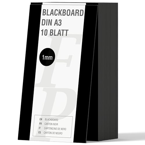 5Stk. Blackboard Pappe DIN A3 | 1mm Stärke | tiefschwarz durchgefärbt | Modellbauwerk® | für Modellbau und Bastelarbeiten | Architektur | Studium | Material | Diorama | Kreativ sein von Modellbauwerk