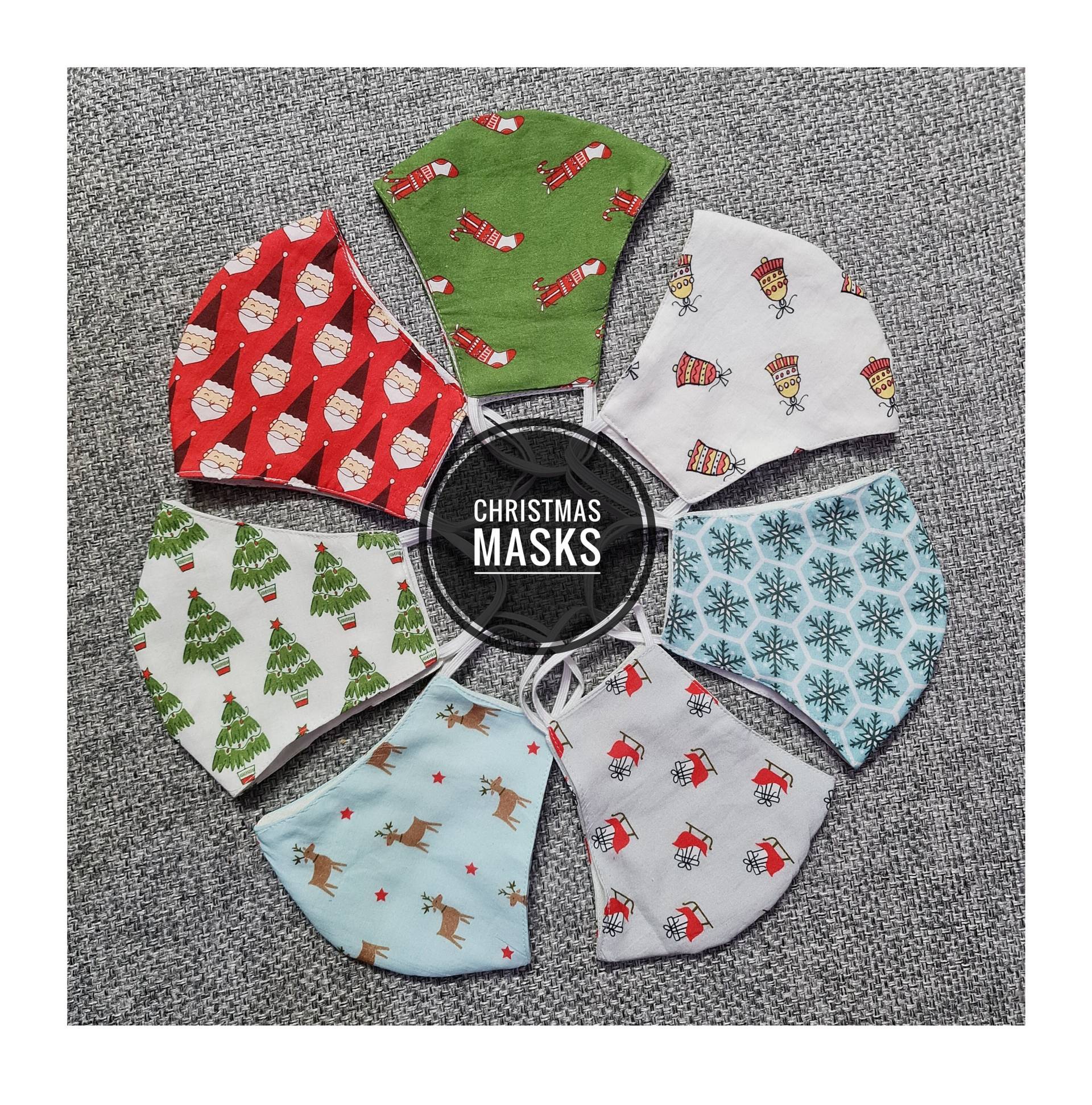 Weihnachtsmasken Mit Filtertasche Lose - 3Lagige Gesichtsmasken/Weihnachtsmannmasken Gesichtsmaske Weihnachten/ 3-Lagige Gesichtsmaske/Maske Für von ModernMoveBoutique