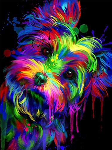 Modsjj 5D Diamant Art Painting,Yorkshire-Terrier Diamond Painting Kits 40x50cm,Kristallstrass-Stickerei, Kreuzstich, Kunsthandwerks-Zubehör Wandaufkleber Dekor von Modsjj