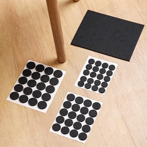 Filzgleiter Set, 60 Stück + 16 x 20cm. Filzgleiter für Stühle Möbelgleiter. 3mm Dicke. 20mm,25mm,28mm. in Rund und Quadratisch, Selbstklebend Möbelgleiter aus hochwertigem Nadelfilz. Schwarz Filzgleiter Set, 60 Stück + 16 x 20cm. Filzgleiter für Stühle Möbelgleiter. 3mm Dicke. 20mm,25mm,28mm. in Rund und Quadratisch, Selbstklebend Möbelgleiter aus hochwertigem Nadelfilz. Schwarz von Moë & Mirakime